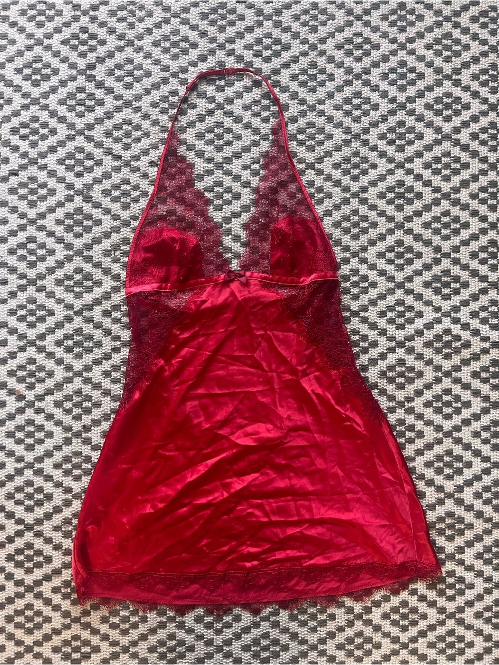Victoria’s Secret Y2K Red Halter Top Slip Dress NWT Size Medium